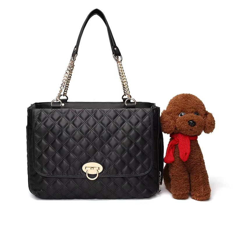 Dog Carrier Bag for Small Dogs Leather Luxury Backpack Pet Accessories Supplies Cat Kitten Puppy Breathable Waterproof Carrying