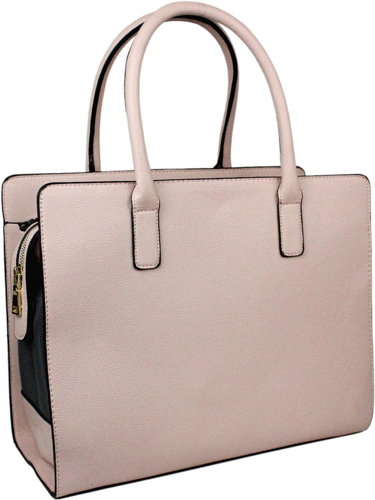 Dog Purse – Beige Breathable Pet Carrier - Airline Approved Pet Carrier - Dog Purse Carrier for Small Dogs and Medium Dogs under 10Lbs - Faux Leather Puppy Travel Purse