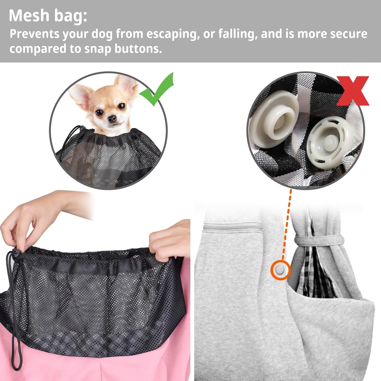 Comfortable and Stylish Adjustable Dog Sling Carrier - Perfect for Small Pets on the Go!