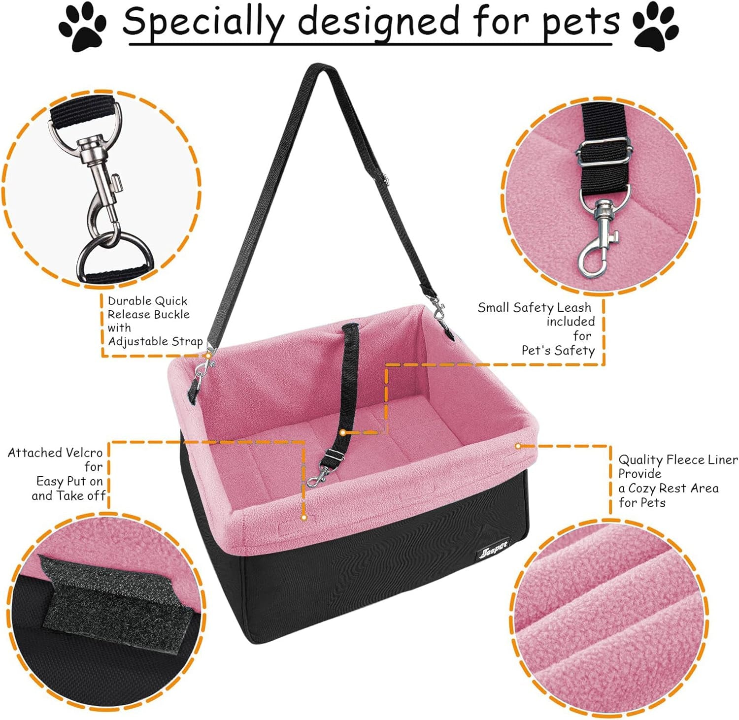 Elevate Your Pet's Travel Experience with GOOPAWS Dog Booster Seat - Safe, Comfortable, and Portable Car Seat for Dogs Up to 24lbs