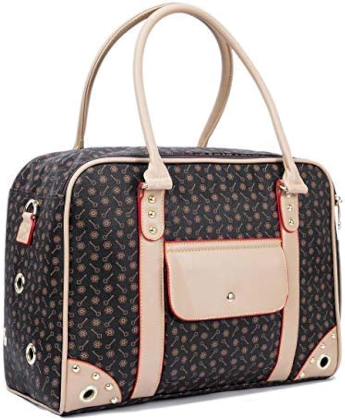 Stylish Brown Pet Carrier Tote - Portable Dog Handbag for Outdoor Adventures, Perfect for Travel and Hiking