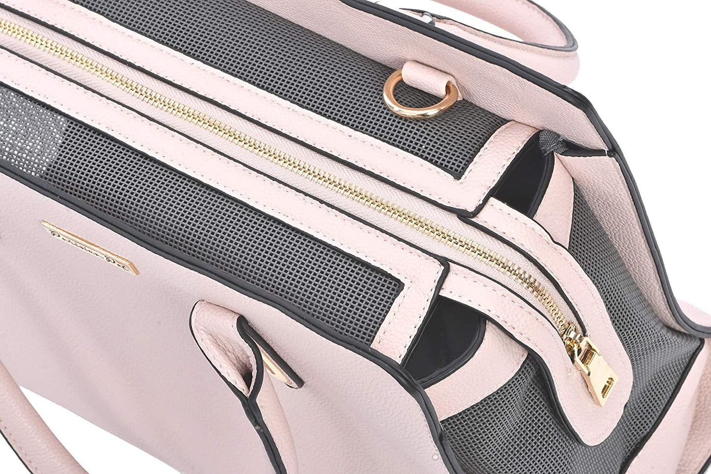Dog Purse – Beige Breathable Pet Carrier - Airline Approved Pet Carrier - Dog Purse Carrier for Small Dogs and Medium Dogs under 10Lbs - Faux Leather Puppy Travel Purse