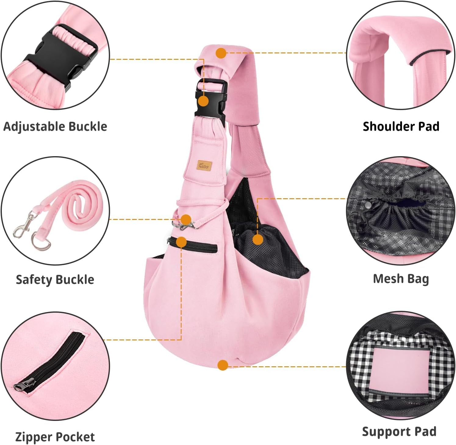 Comfortable and Stylish Adjustable Dog Sling Carrier - Perfect for Small Pets on the Go!