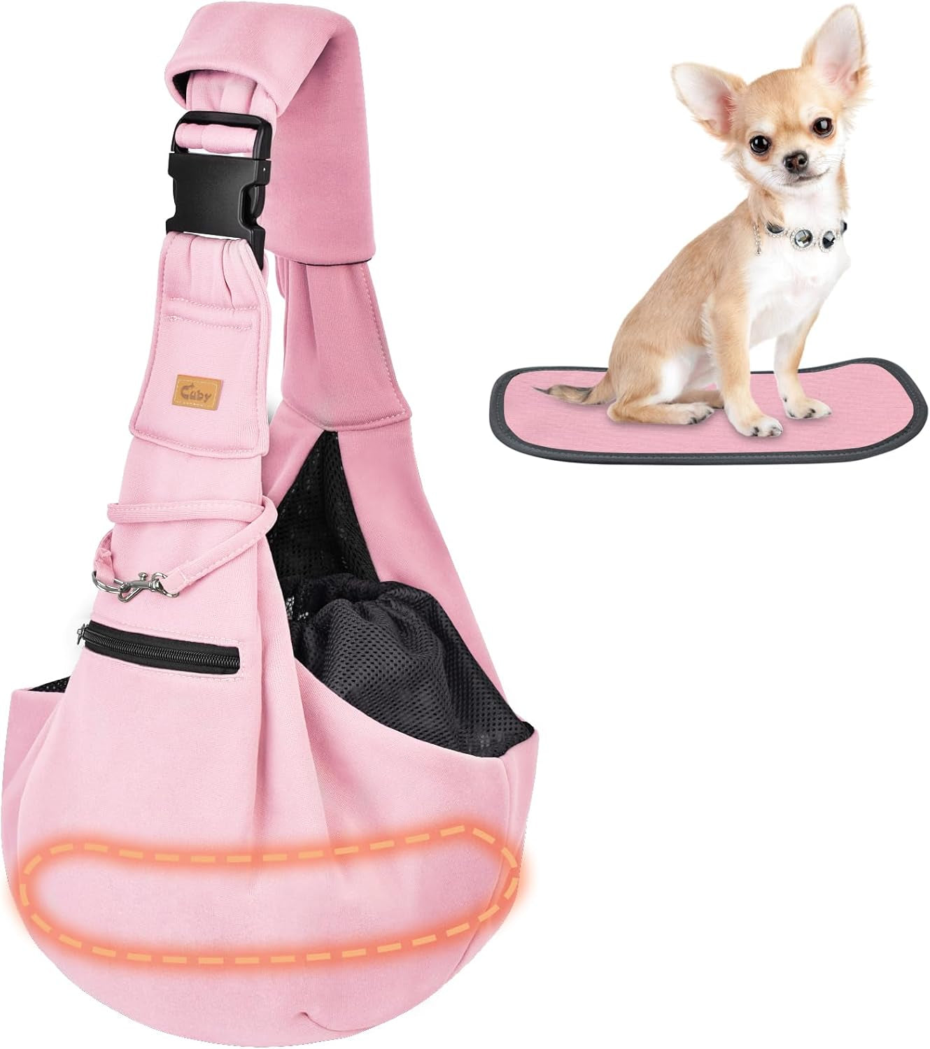 Comfortable and Stylish Adjustable Dog Sling Carrier - Perfect for Small Pets on the Go!
