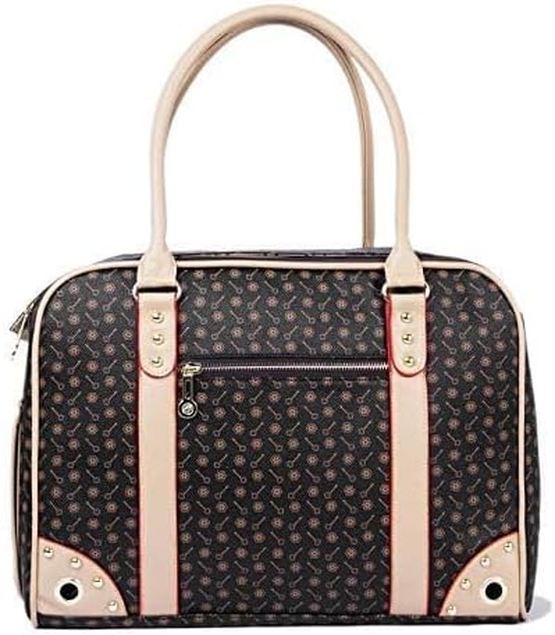 Stylish Brown Pet Carrier Tote - Portable Dog Handbag for Outdoor Adventures, Perfect for Travel and Hiking