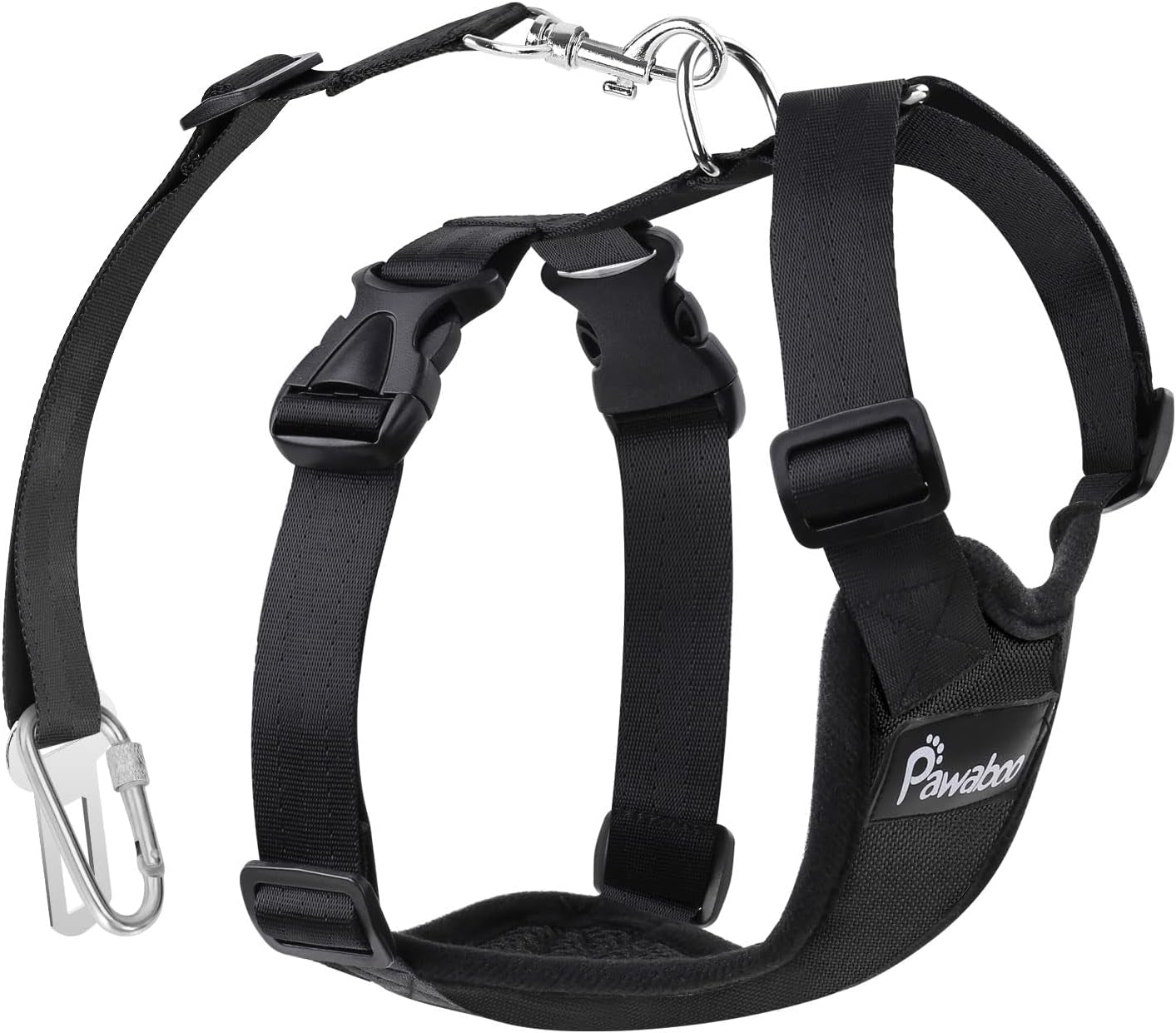 Dog Safety Vest Harness, Pet Car Harness Vehicle Seat Belt with Adjustable Strap and Buckle Clip, Easy Control for Driving Traveling Safety for Small Medium Dogs Cats, Small, Black
