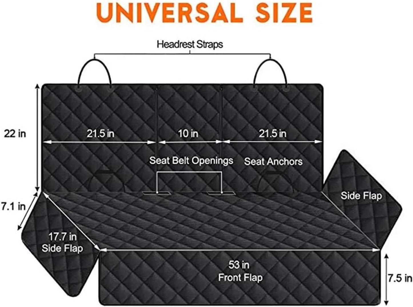 Car Dog Seat Cover for Back Seat Waterproof Auto Rear Pet Seat Protector Mat Nonslip Universal Safety Carrier for Outing Dogs