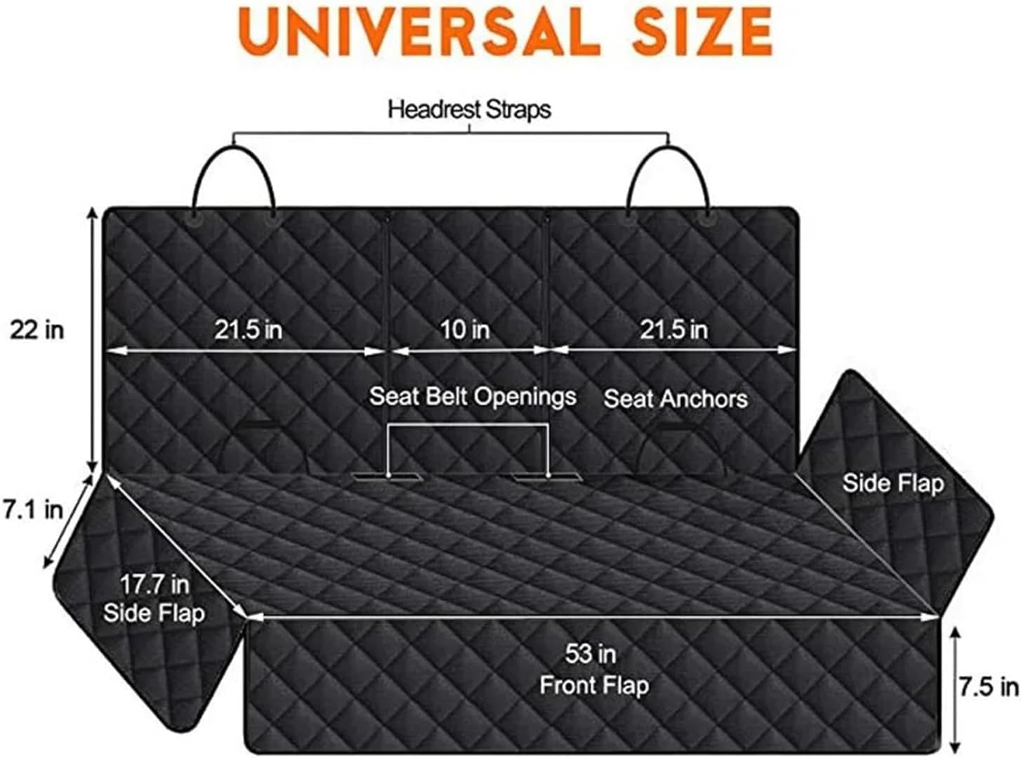 Car Dog Seat Cover for Back Seat Waterproof Auto Rear Pet Seat Protector Mat Nonslip Universal Safety Carrier for Outing Dogs