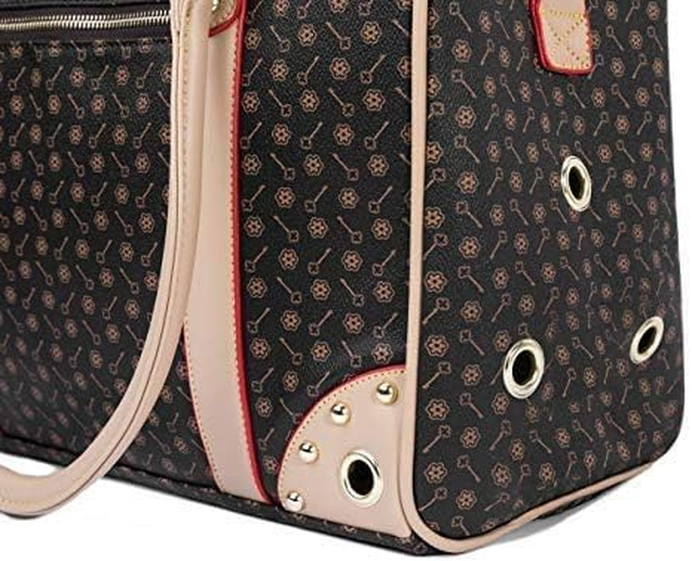Stylish Brown Pet Carrier Tote - Portable Dog Handbag for Outdoor Adventures, Perfect for Travel and Hiking
