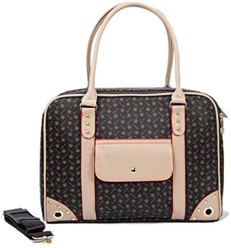Stylish Brown Pet Carrier Tote - Portable Dog Handbag for Outdoor Adventures, Perfect for Travel and Hiking