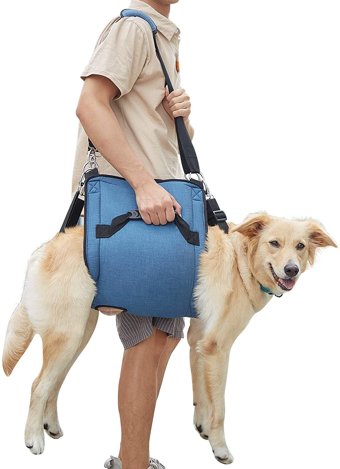 Ultimate Comfort Dog Carry Sling - Supportive Emergency Backpack Harness for Senior Dogs with Joint Issues, Arthritis, and Nail Trimming (XX-Large, Blue)