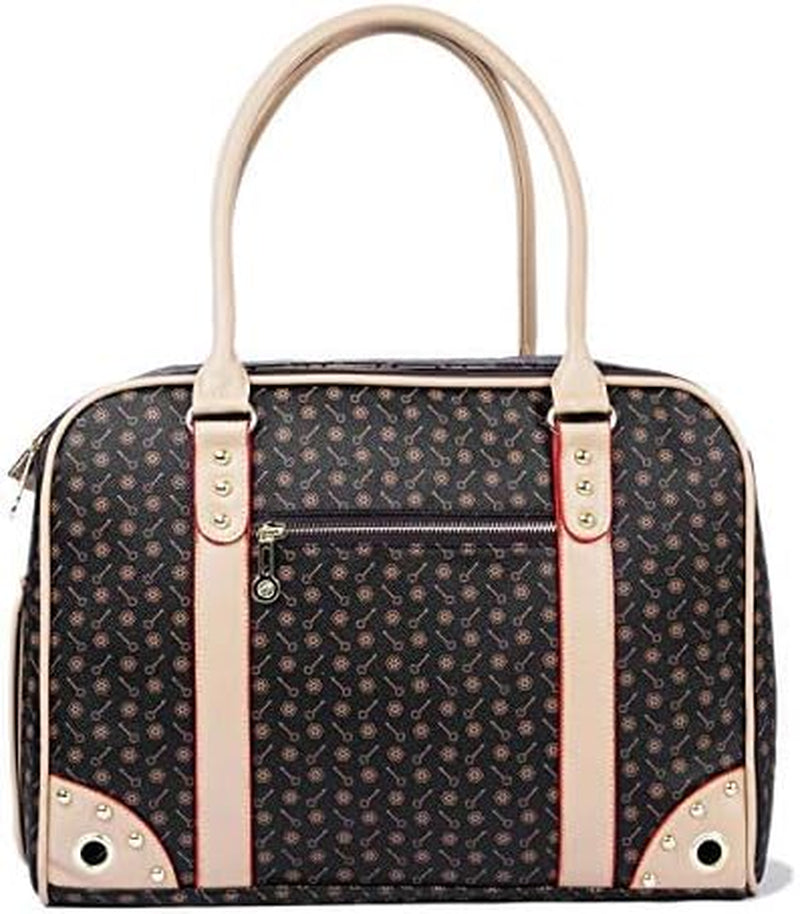 Pet Carrier Tote around Town Pet Carrier Portable Dog Handbag Dog Purse for Outdoor Travel Walking Hiking, Brown, 15.75''*11.81''*7.87''