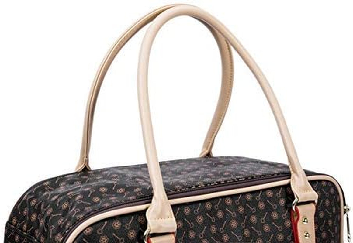 Pet Carrier Tote around Town Pet Carrier Portable Dog Handbag Dog Purse for Outdoor Travel Walking Hiking, Brown, 15.75''*11.81''*7.87''