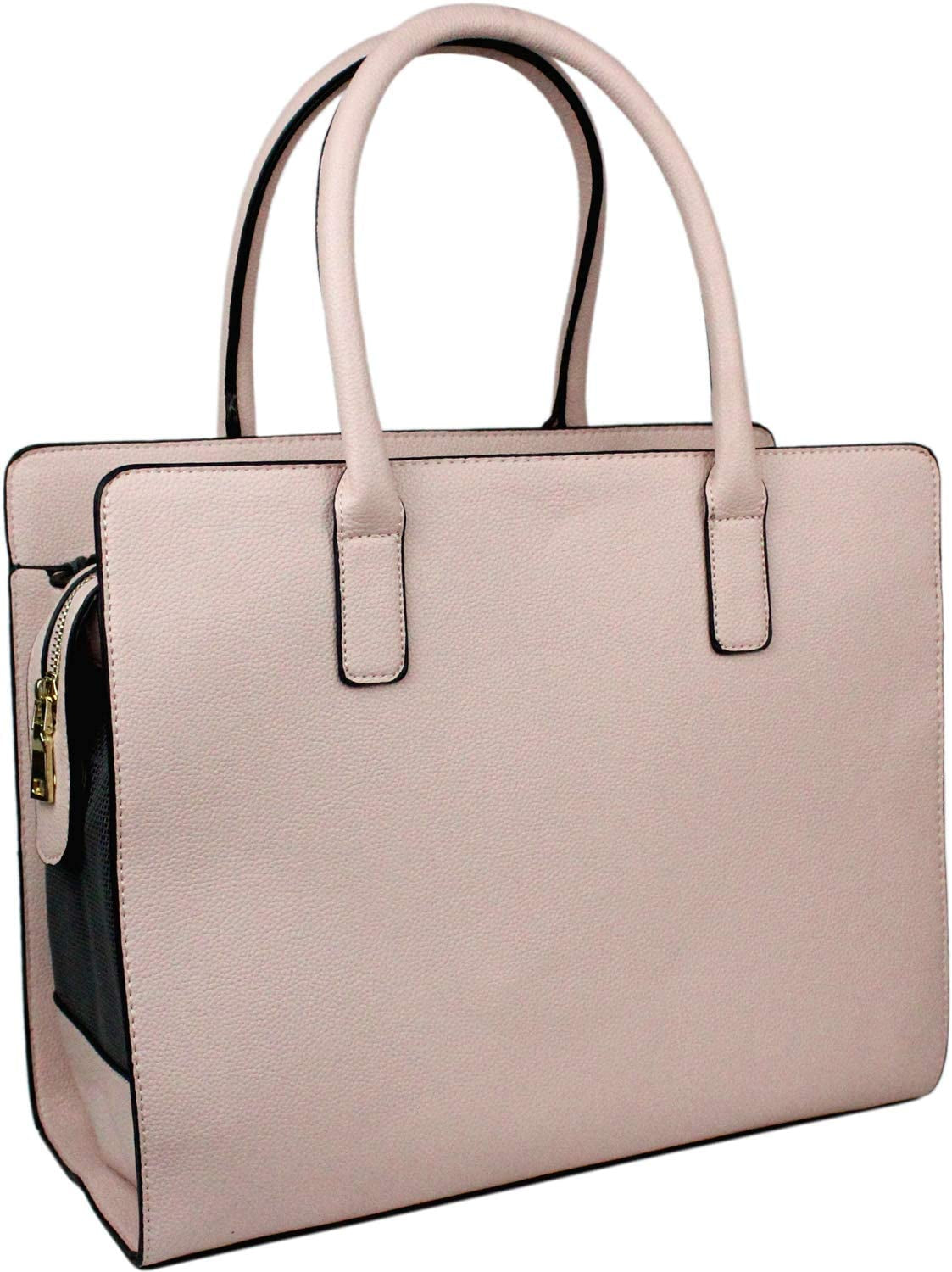 Dog Purse – Beige Breathable Pet Carrier - Airline Approved Pet Carrier - Dog Purse Carrier for Small Dogs and Medium Dogs under 10Lbs - Faux Leather Puppy Travel Purse